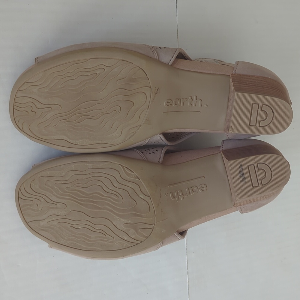 Earth Ivy Sahara Open Toe Leather Shooties 9W Tan - Picture 16 of 16